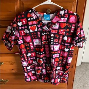 Valentine’s Day scrub top